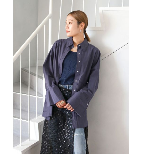 Ungrid「カットオフビッグシルエットシャツ」|シャツ・ブラウス|