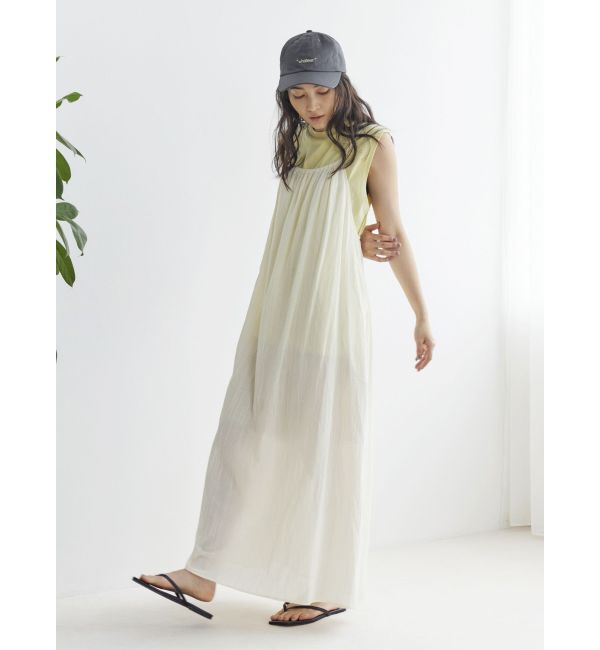 Ungrid「バックオープンギャザーキャミワンピース」|ワンピース|