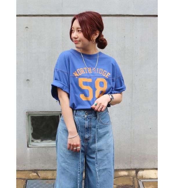 Ungrid「ナンバリングルーズTee」|Tシャツ・カットソー|ブルー