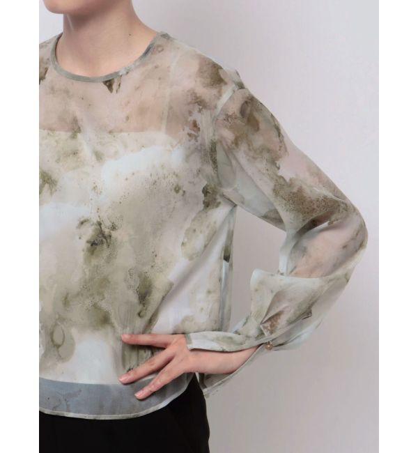 LAGUNAMOON「マーブライズドシアープリントブラウス」|シャツ・ブラウス|