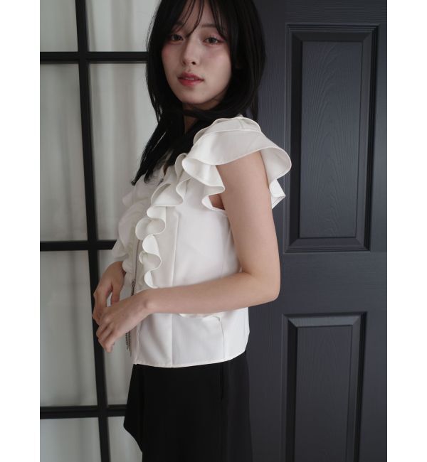 LAGUNAMOON「WZIPフリルブラウス」|シャツ・ブラウス|