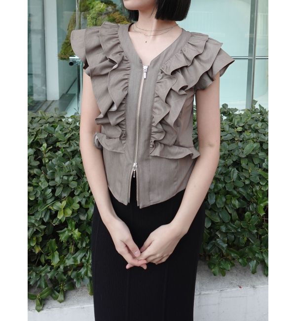 LAGUNAMOON「WZIPフリルブラウス」|シャツ・ブラウス|