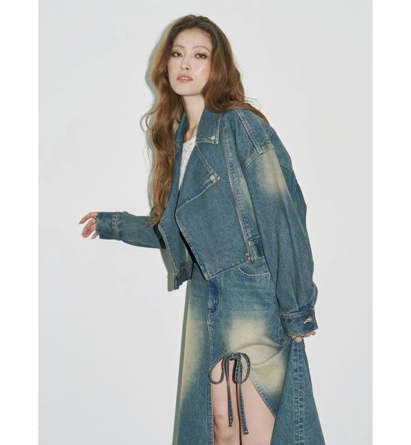 EVRIS「グラデーションデニムショートライダース【セットアップ着用可能】」|デニムジャケット|