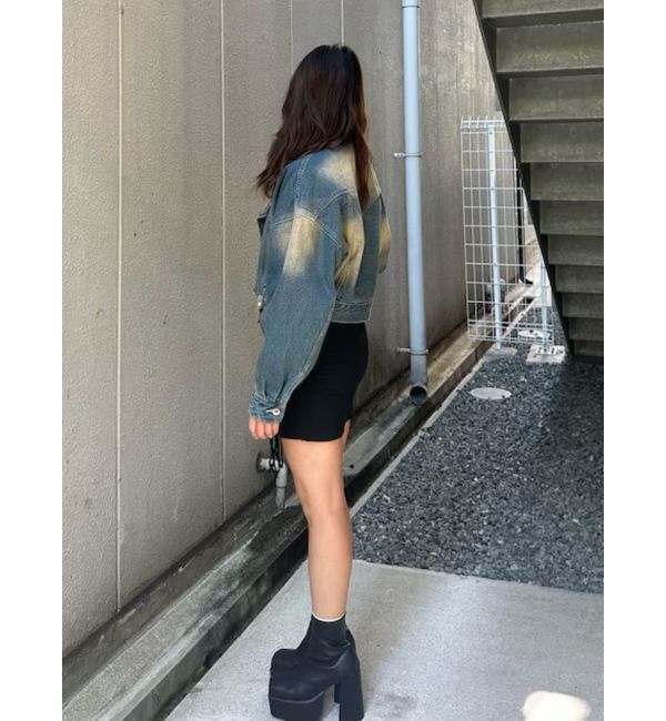 EVRIS「グラデーションデニムショートライダース【セットアップ着用可能】」|デニムジャケット|