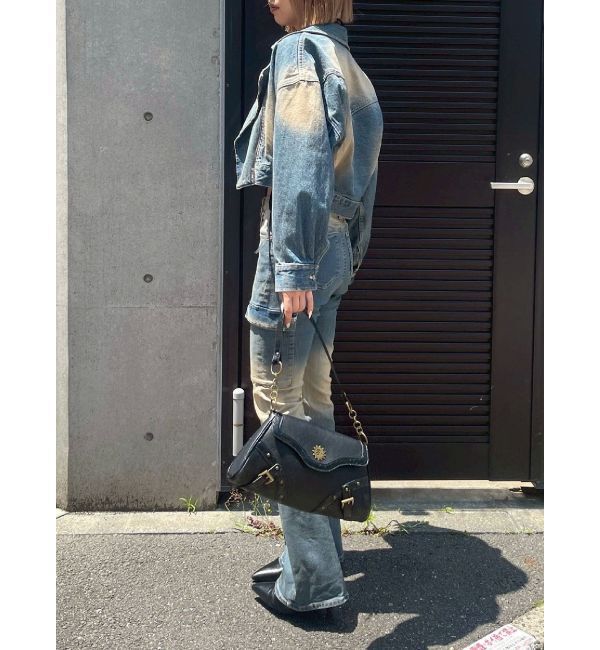 EVRIS「グラデーションデニムショートライダース【セットアップ着用可能】」|デニムジャケット|