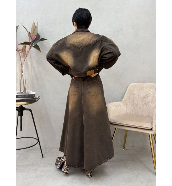 EVRIS「グラデーションデニムショートライダース【セットアップ着用可能】」|デニムジャケット|