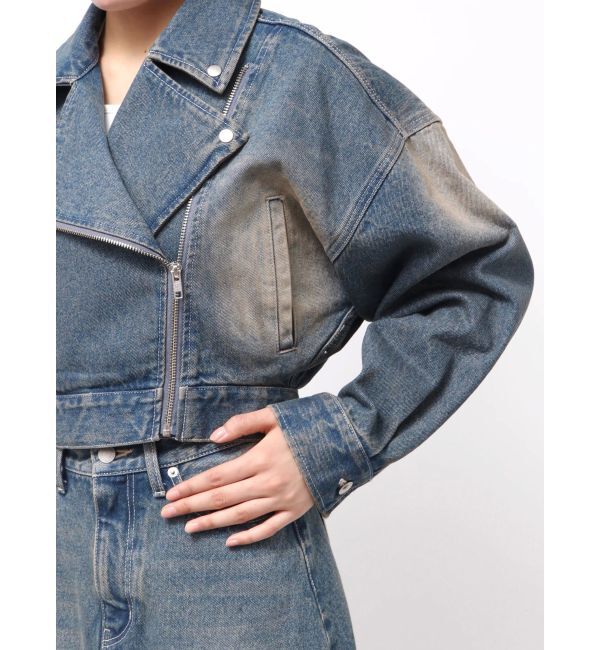 EVRIS「グラデーションデニムショートライダース【セットアップ着用可能】」|デニムジャケット|