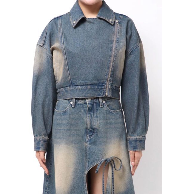 EVRIS「グラデーションデニムショートライダース【セットアップ着用可能】」|デニムジャケット|