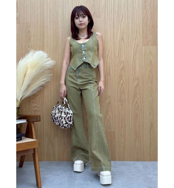 EVRIS「ヴィンテージライクデニムベスト【セットアップ着用可能】」|テーラードジャケット|