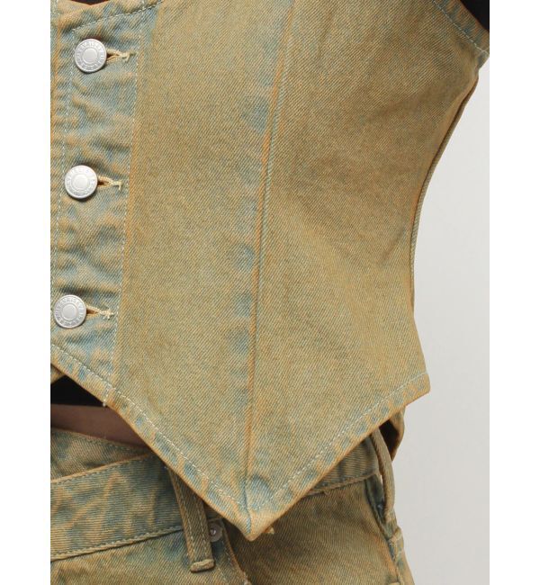 EVRIS「ヴィンテージライクデニムベスト【セットアップ着用可能】」|テーラードジャケット|