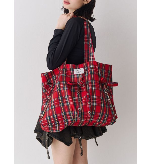 jouetie「ハトメリボンビッグトート」|トートバッグ|レッド