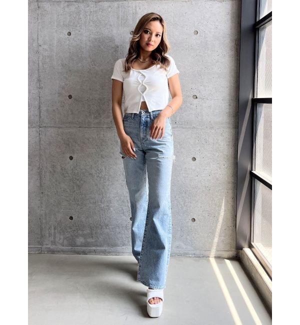 GYDA「フロントホールカットトップス」|Tシャツ・カットソー|