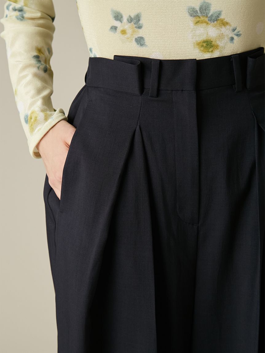 FURFUR「タックデザインワイドスラックス」|チノ|