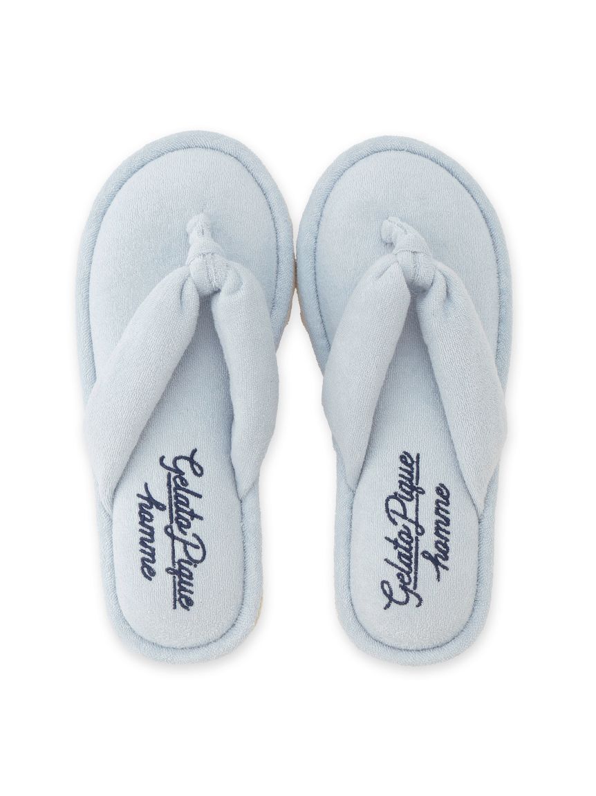 GELATO PIQUE HOMME「【HOMME】パイルワンポイントロゴ刺繍サンダル」|ルームシューズ|BLU