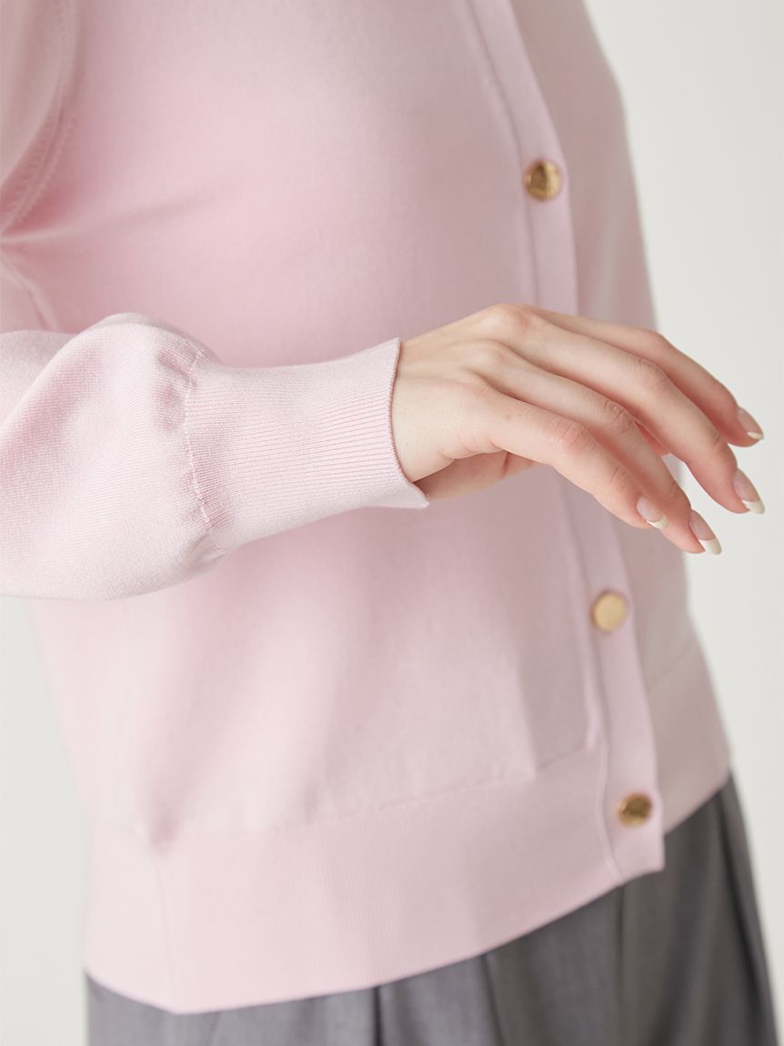 FRAY I.D「シルクブレンドクルーネック金釦ニットカーディガン／ウォッシャブル」|カーディガン|