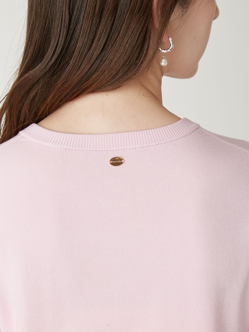 FRAY I.D「シルクブレンドクルーネック金釦ニットカーディガン／ウォッシャブル」|カーディガン|