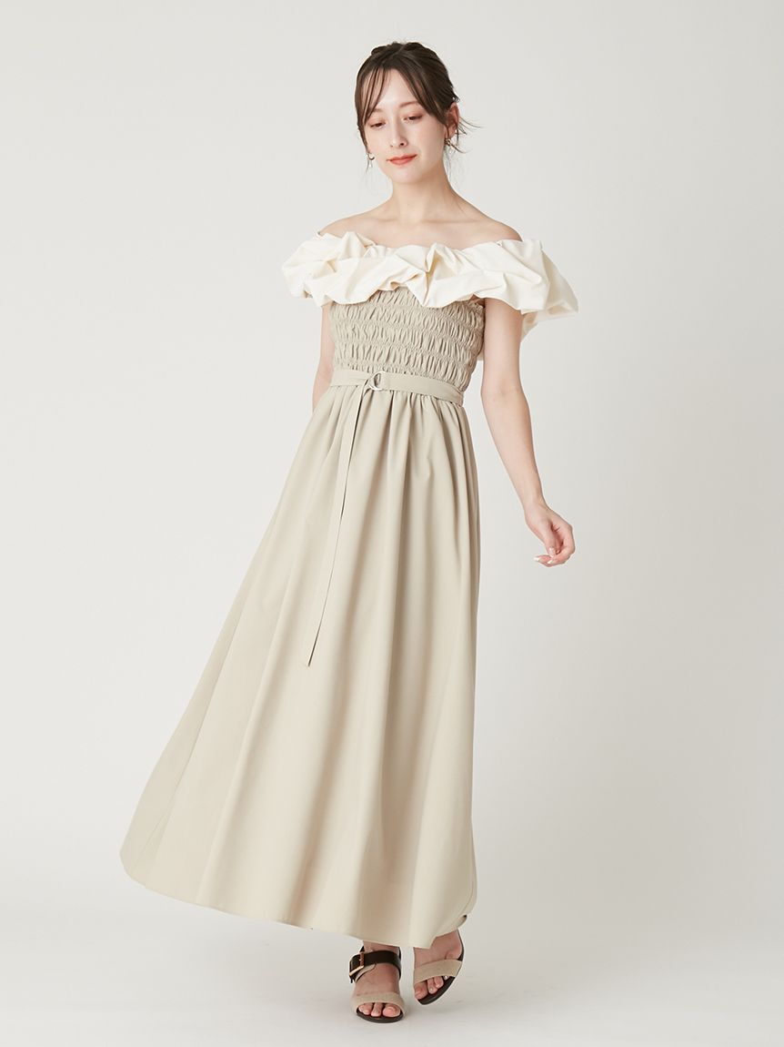 FRAY I.D「バルーンフリルシャーリングワンピース」|ワンピース|
