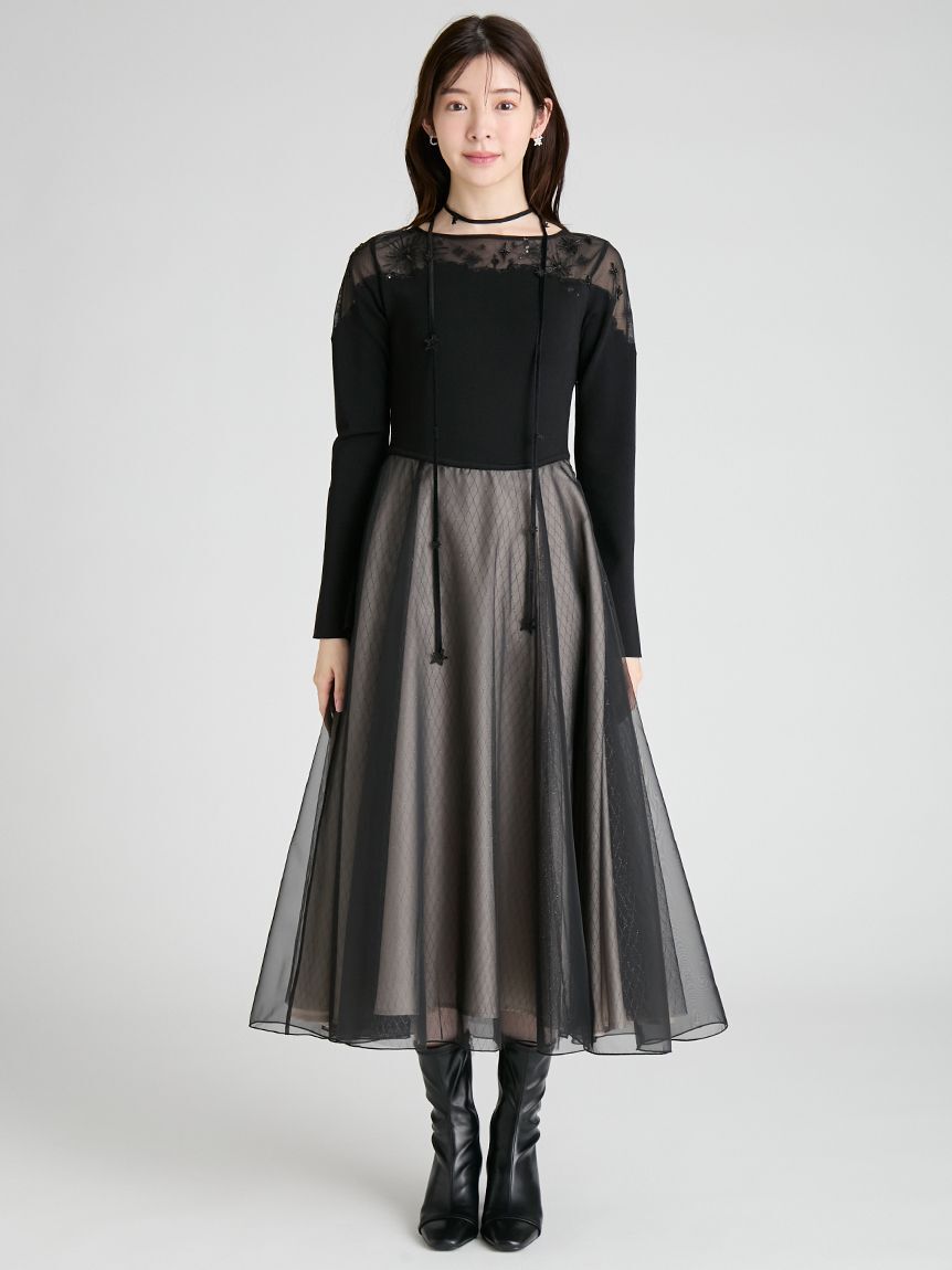 CELFORD「【YUMI KATSURA for CELFORD】コラボスターリーニットドレス」|ワンピース|