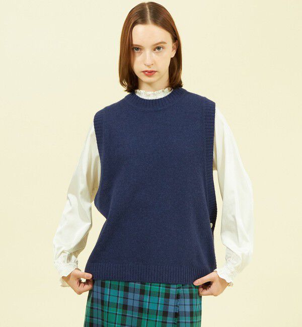 MACKINTOSH PHILOSOPHY「サイドボタンニットベスト」|ニット・セーター|ネイビー