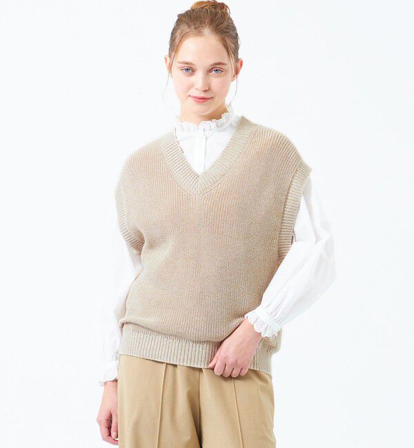 MACKINTOSH PHILOSOPHY「ムリネニットベスト」|ニット・セーター|ベージュ