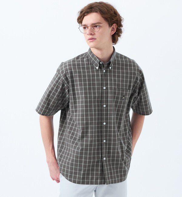 MACKINTOSH PHILOSOPHY「バッキンガムベア オーバーサイズボタンダウンシャツ モノトーンチェック」|シャツ・ブラウス|チャコールグレー