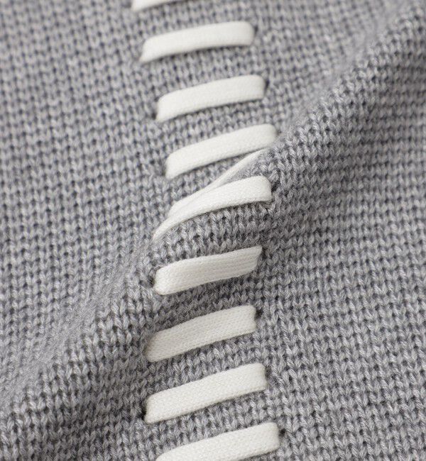  「バイカラーポイントスレッドプルオーバー」|ニット・セーター|