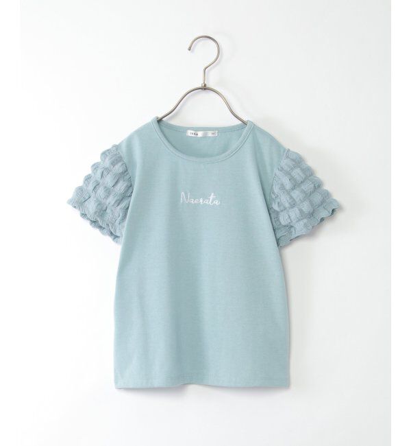 ikka kids「袖異素材刺繍ロゴTシャツ（120~160cm）」|Tシャツ・カットソー|
