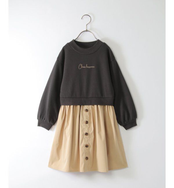 ikka kids「前ボタンスカートドッキングワンピース（120~160cm）」|スカート|