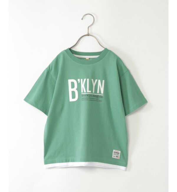 ikka kids「裾レイヤープリントT（120~160cm）」|Tシャツ・カットソー|グリーン