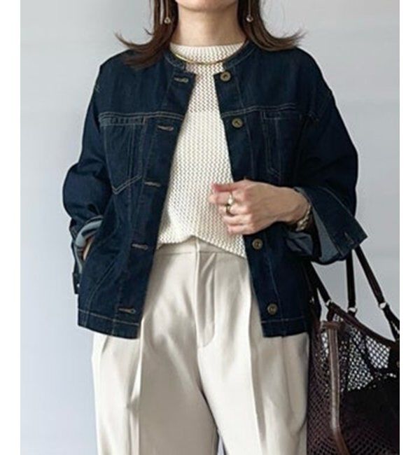 ikka「メッシュデニムブルゾン」|ブルゾン・スタジャン|