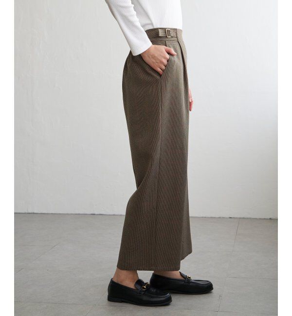 ikka「ツイルサイドベルトワイドパンツ」|その他|