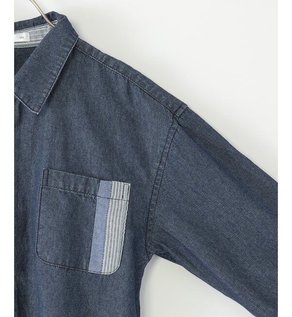 ikka kids「【親子コーデ】リネンライク7分袖2WAYシャツ（110~160cm）」|シャツ・ブラウス|