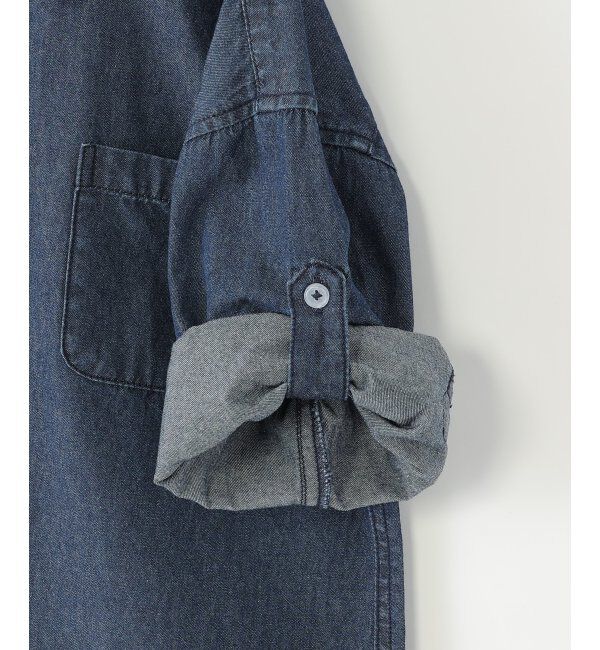 ikka kids「【親子コーデ】リネンライク7分袖2WAYシャツ（110~160cm）」|シャツ・ブラウス|