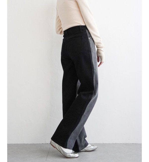 VENCE share style「センター切り替えワイドデニムパンツ」|デニム|