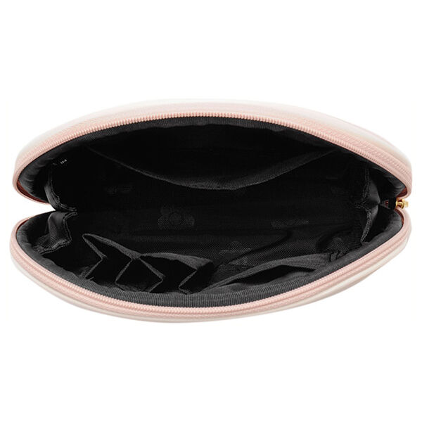  「マリークヮント シュリンクデイジーパッチ ラウンドポーチL ピンク 本体 (H13&times;W18&times;D6cm)」|コスメ雑貨|