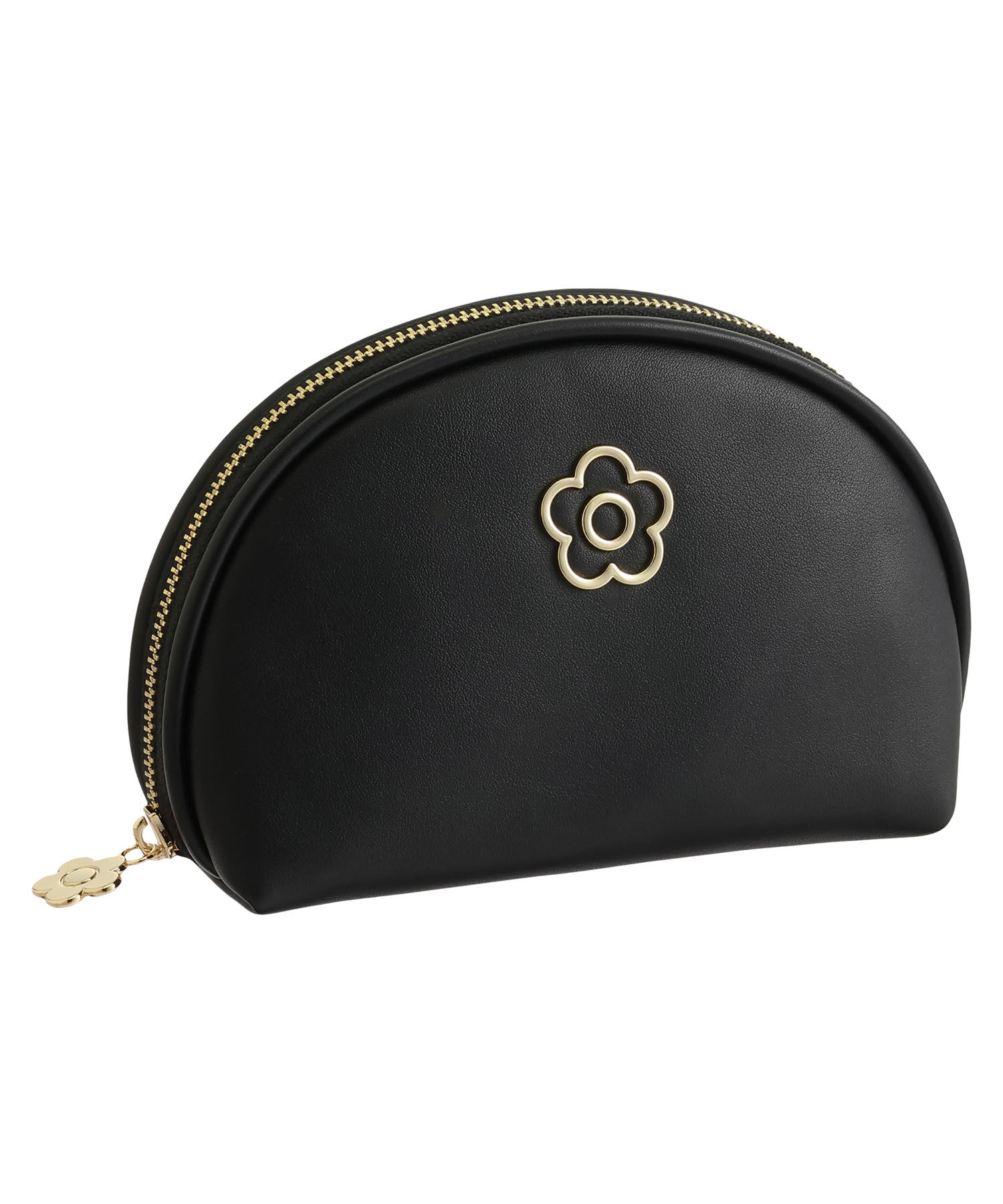 MARY QUANT「アウトラインメタルデイジー ラウンドポーチ」|ポーチ|ブラック
