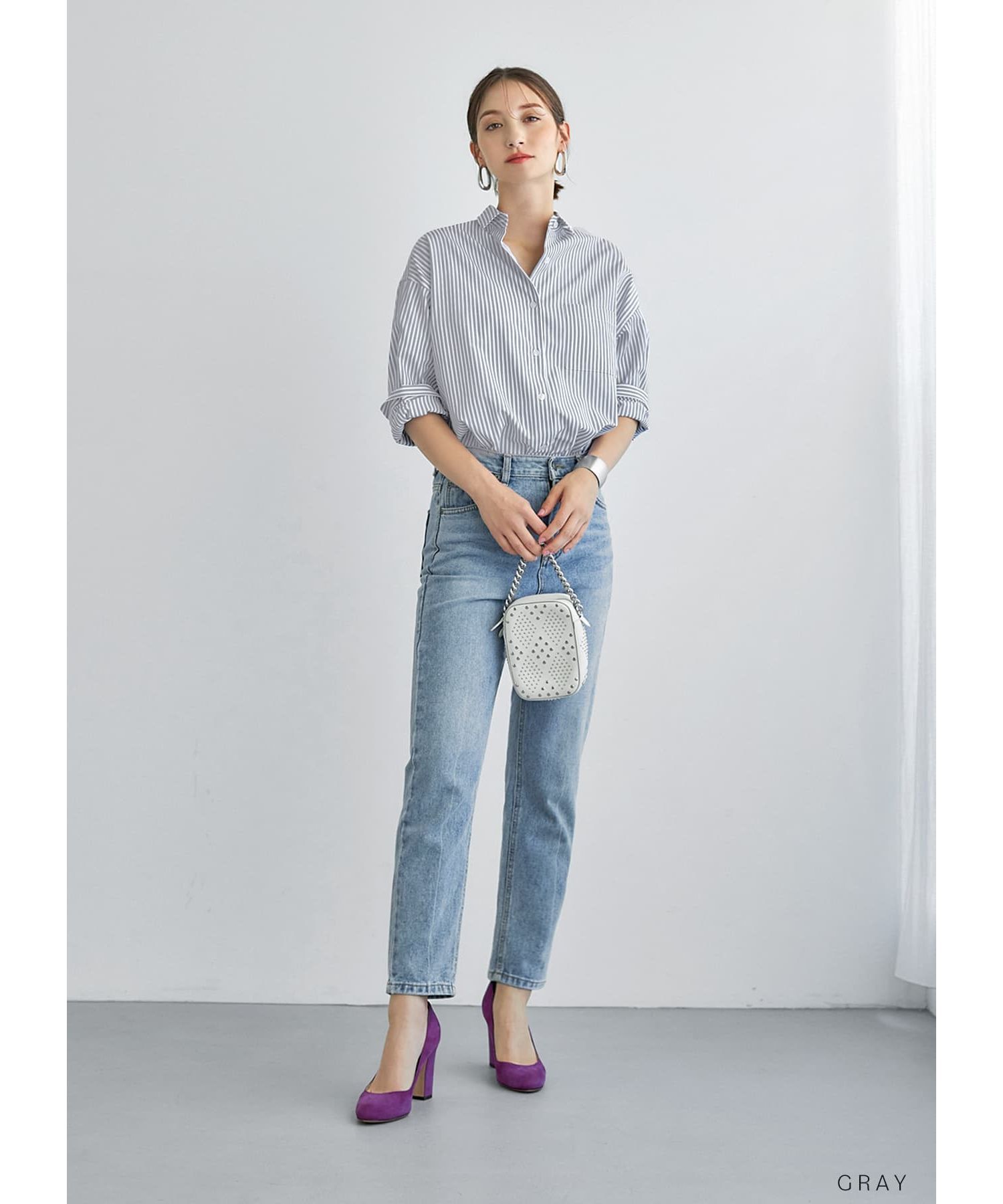 STYLE DELI「ベーシックストライプ柄シャツB」|シャツ・ブラウス|