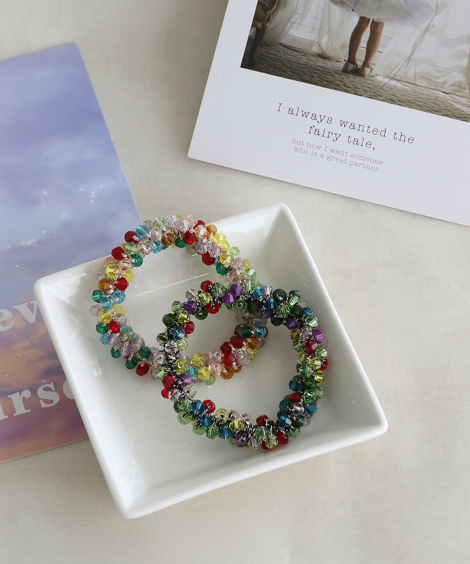  「カラフルスリムビーズシュシュ」|ヘアゴム・シュシュ|