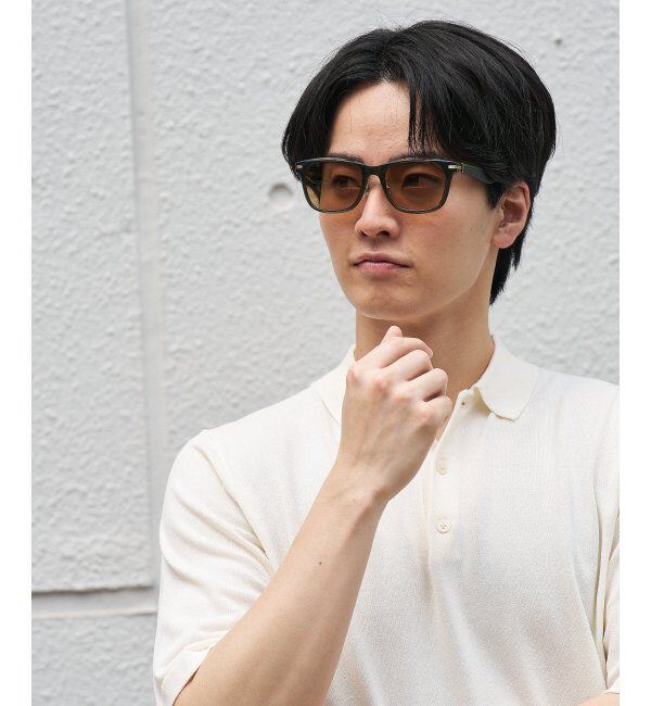  「SUNCUTGlasses/UV100%CUT サングラス レザー調 ラバーテンプル 紫外線対策 UV対策 UVカット ズレ落ち防止」|サングラス|