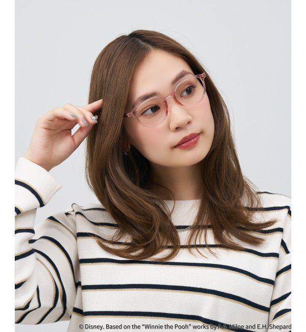  「 ボストン型 メガネ | 軽量、伊達めがね、読書、くまのプーさん Zoff  レンズ交換券付 レンズ交換券付」|メガネ|