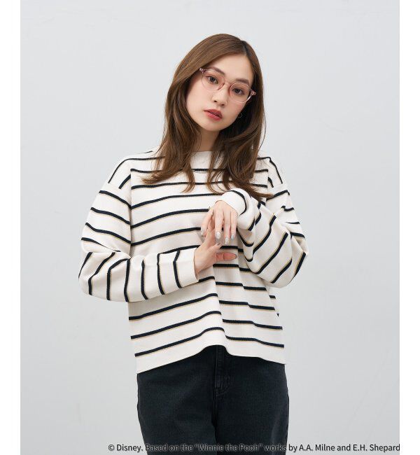  「 ボストン型 メガネ | 軽量、伊達めがね、読書、くまのプーさん Zoff  レンズ交換券付 レンズ交換券付」|メガネ|