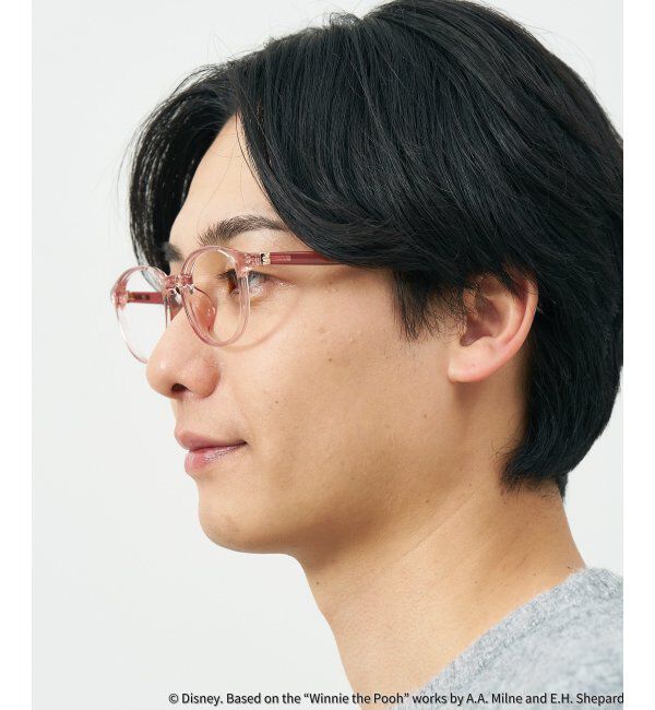  「 ボストン型 メガネ | 軽量、伊達めがね、読書、くまのプーさん Zoff  レンズ交換券付 レンズ交換券付」|メガネ|