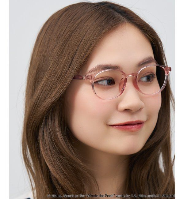  「 ボストン型 メガネ | 軽量、伊達めがね、読書、くまのプーさん Zoff  レンズ交換券付 レンズ交換券付」|メガネ|