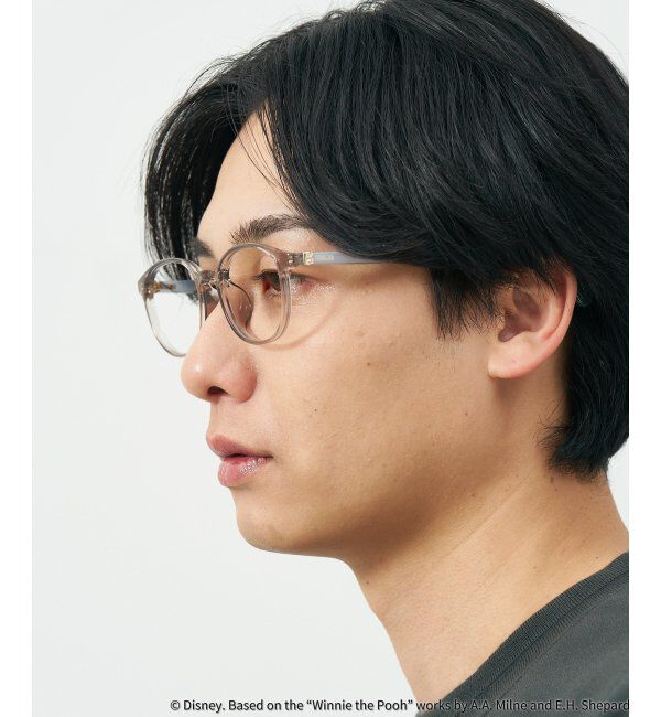  「 ボストン型 メガネ | 軽量、伊達めがね、読書、くまのプーさん Zoff  レンズ交換券付 レンズ交換券付」|メガネ|