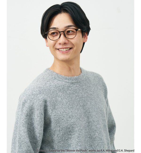  「 ボストン型 メガネ | 軽量、伊達めがね、読書、くまのプーさん Zoff  レンズ交換券付 レンズ交換券付」|メガネ|