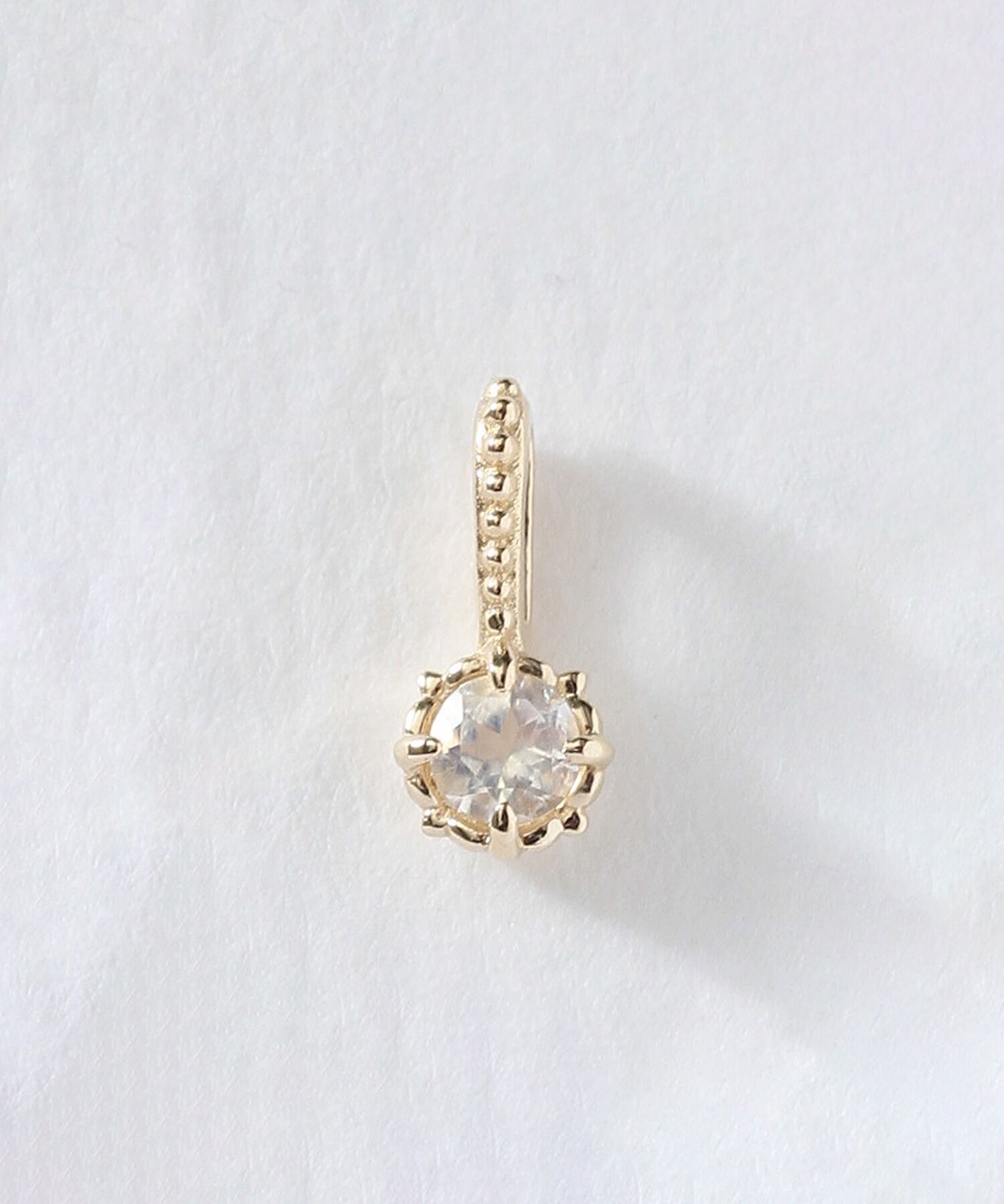 NOIR DE POUPEE「K10 誕生石チャーム【ネックレスチャーム】1月・2月・3月・6月・8月・10月・11月・12月」|ネックレス|WHT