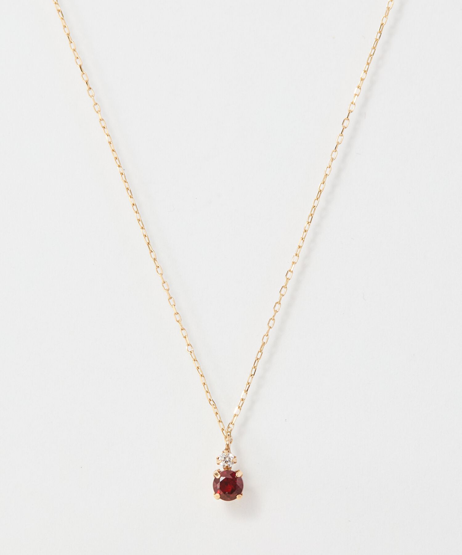 Phoebe「【K10】ジュエルラックネックレス　ガーネット/BOX付き」|ネックレス|