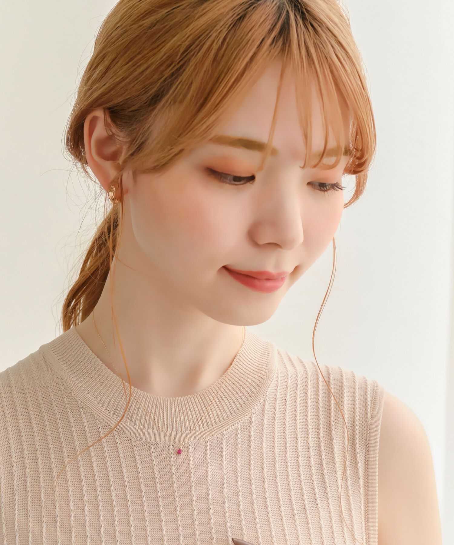 Phoebe「【K10】ジュエルラックネックレス　ルビー/BOX付き/全長:40cm」|ネックレス|