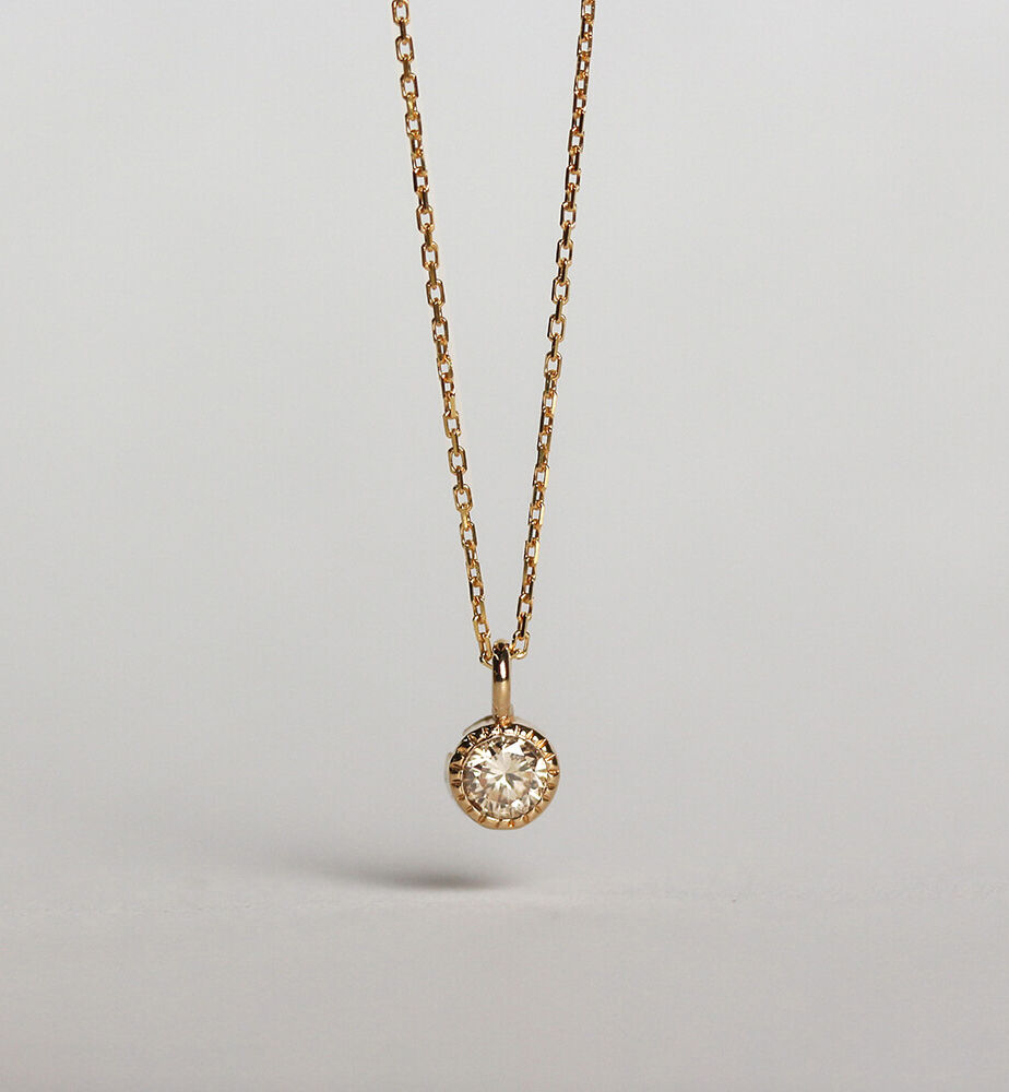  「一石 シャンパンダイヤモンド 0.1ct ネックレス | K10YG」|ネックレス|K10 イエローゴールド