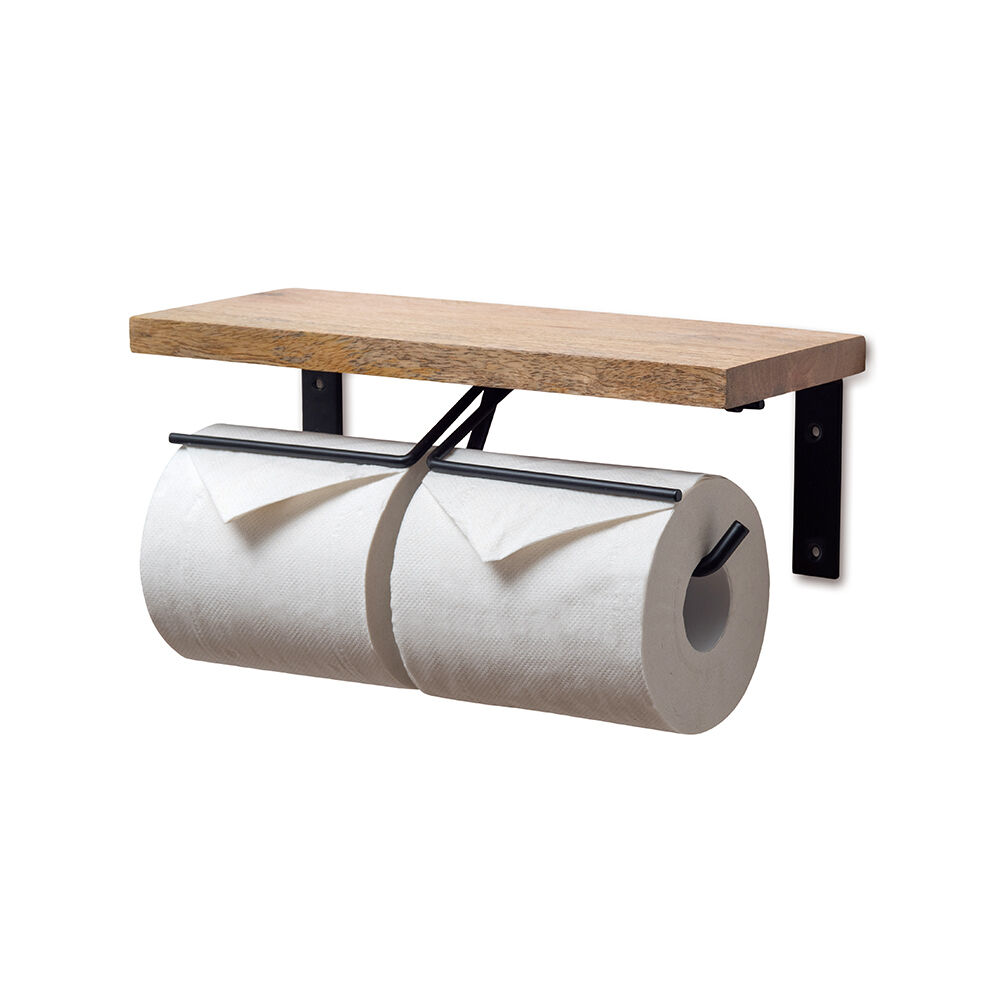 BACKYARD FAMILY「トイレットペーパーホルダー 2連 通販 トイレットペーパー ホルダー ペーパーホルダー」|トイレタリー・ランドリーグッズ|ブラック1